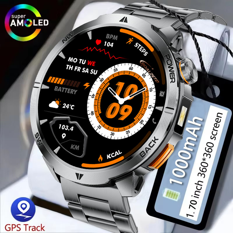 Outdoor Lighting Track - 2026년 신형 1000mAh 스마트워치 1.7인치 HD