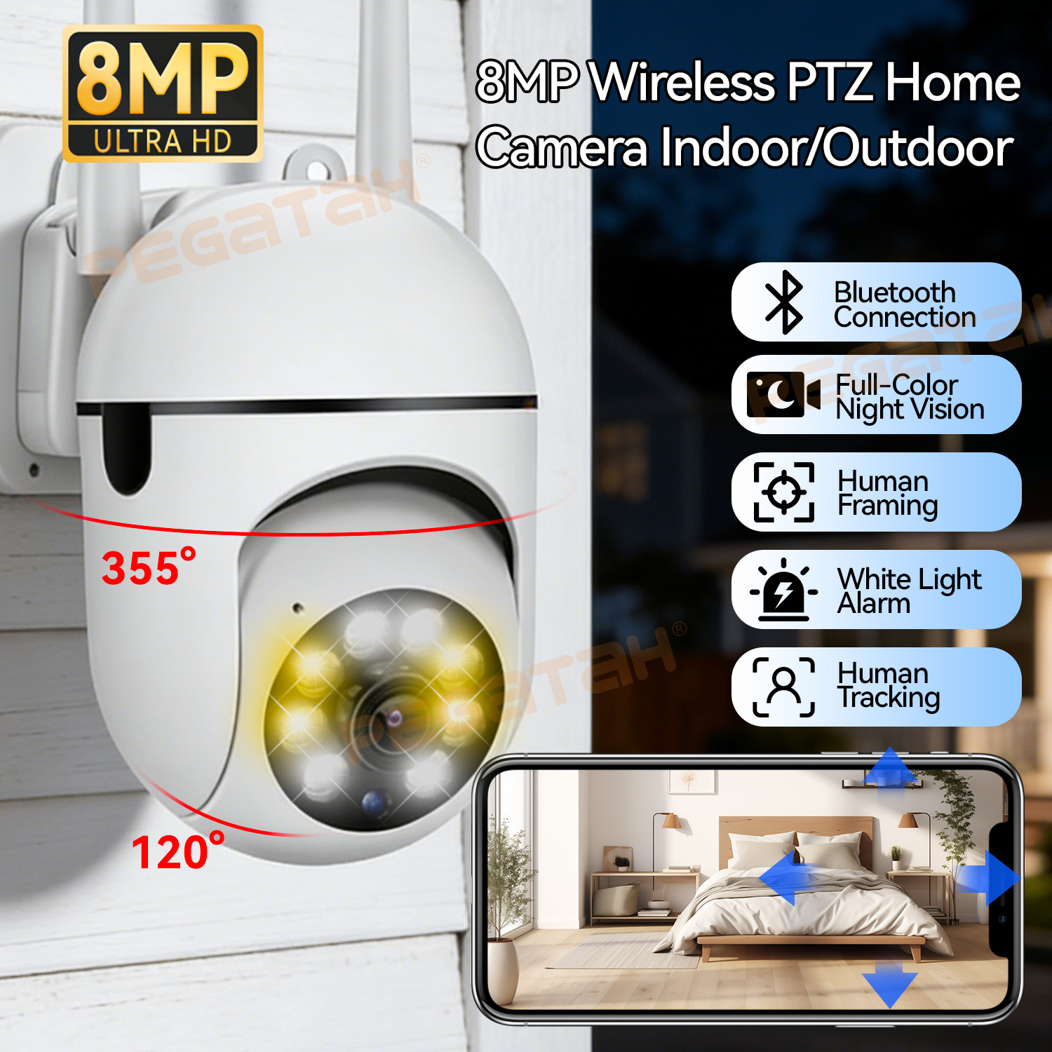 8MP 2.4G 와이파이 IP CCTV 카메라 컬러 야 - Outdoor Lighting Track 리뷰 및 가격
